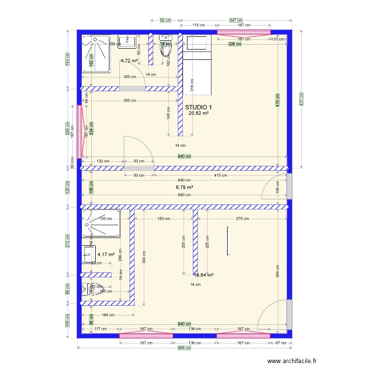 STUDIO 1 ET 2. Plan de 0 pièce et 0 m2