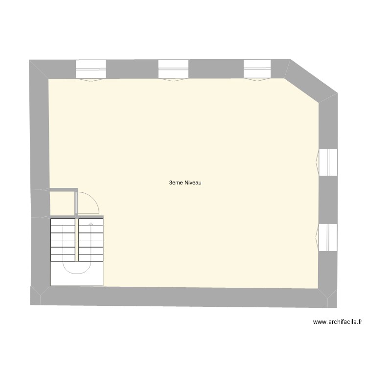 Saint Priest 2eme étage. Plan de 2 pièces et 60 m2