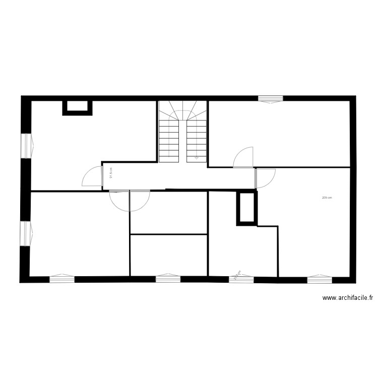 etage castets2. Plan de 5 pièces et 50 m2