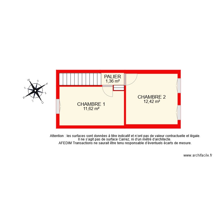 BI 8125 ETAGE. Plan de 5 pièces et 28 m2