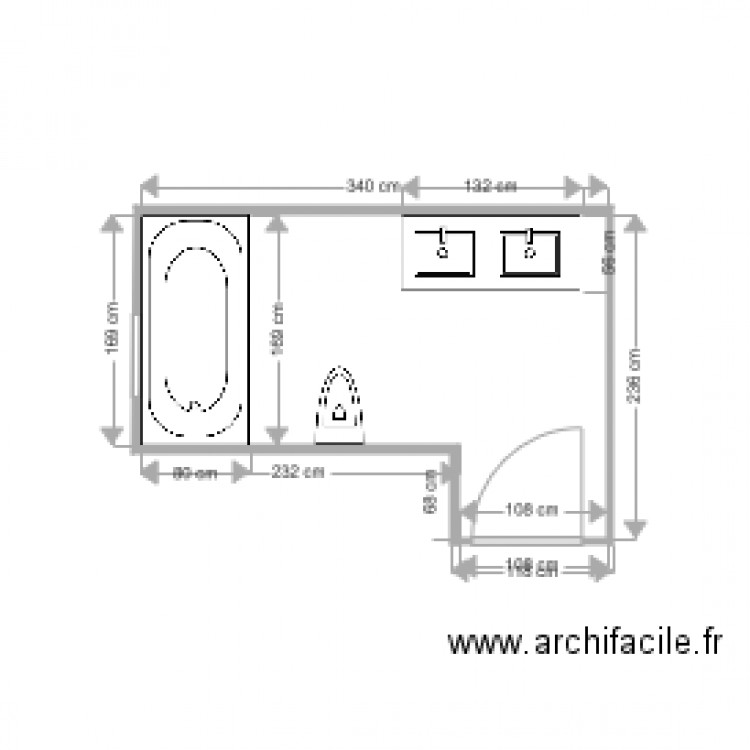 SALLE DE BAINS RDG meublée actuelle. Plan de 0 pièce et 0 m2