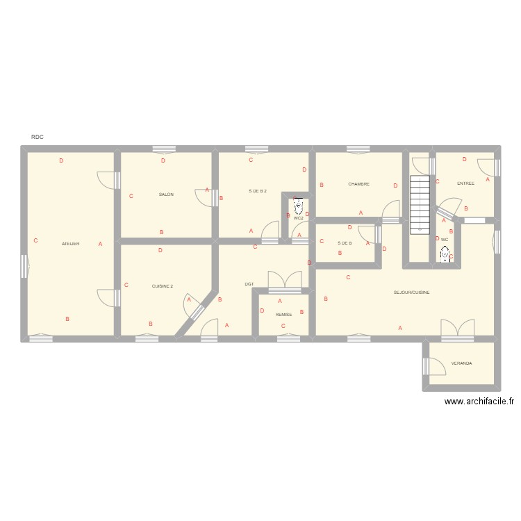 EIKELENBOOM. Plan de 14 pièces et 143 m2