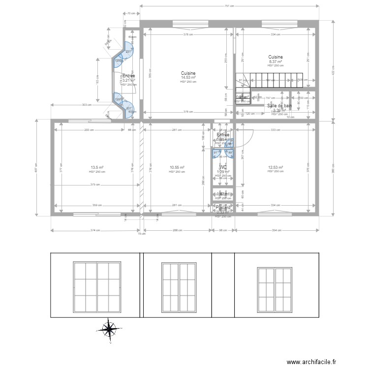  agrandissement. Plan de 0 pièce et 0 m2