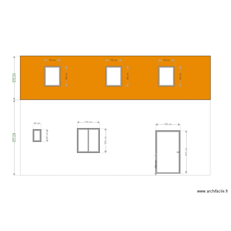 facade. Plan de 0 pièce et 0 m2