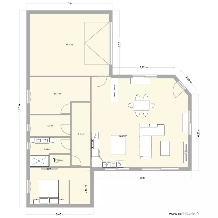 Plan Maison 3. Plan de 7  et 140 m²