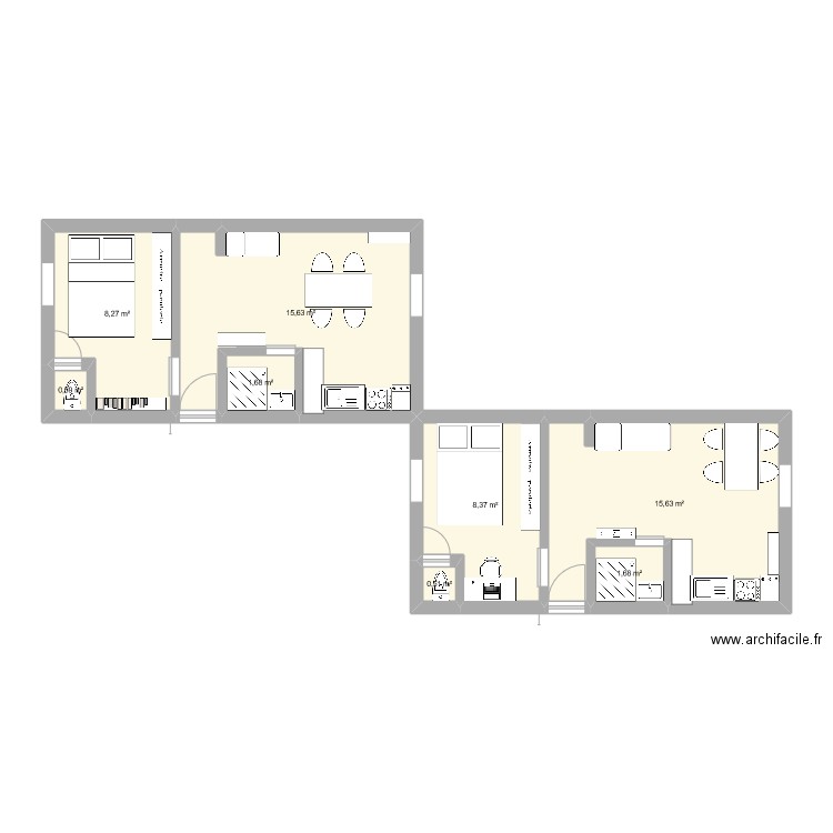 Appart St Ouen. Plan de 0 pièce et 0 m2