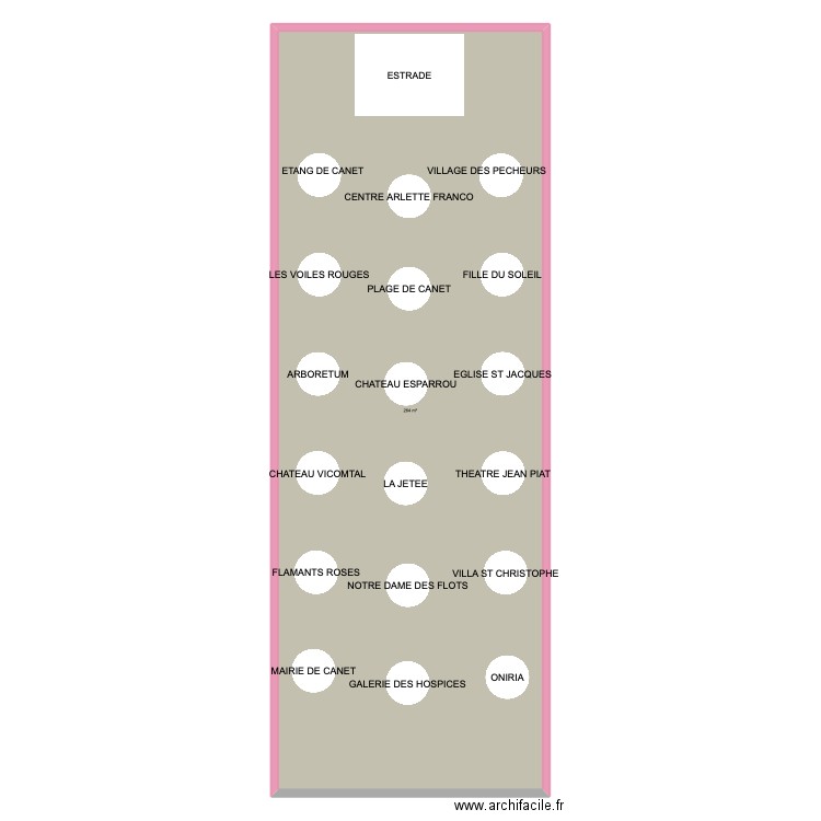VOILES ROUGES. Plan de 1 pièce et 264 m2