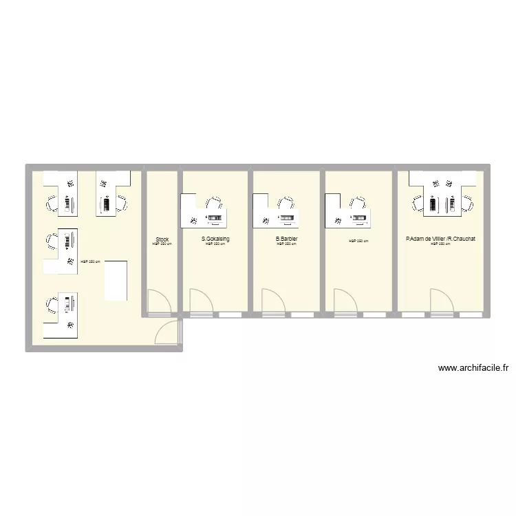 Etage cot&eacute; Ouest. Plan de 