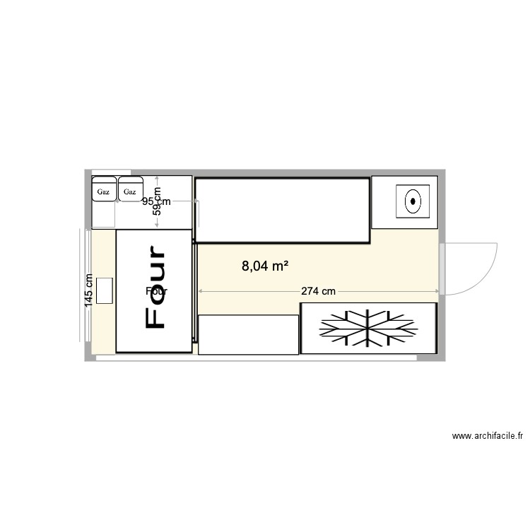 PLAN INTERIEUR REMORQUE . Plan de 1 pièce et 8 m2