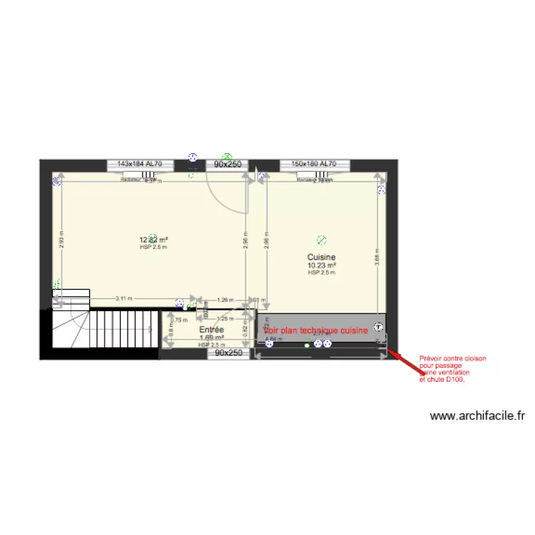 Projet Bosheret et Le Mestre. Plan de 