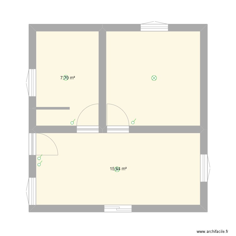 maison projet . Plan de 3 pièces et 35 m2