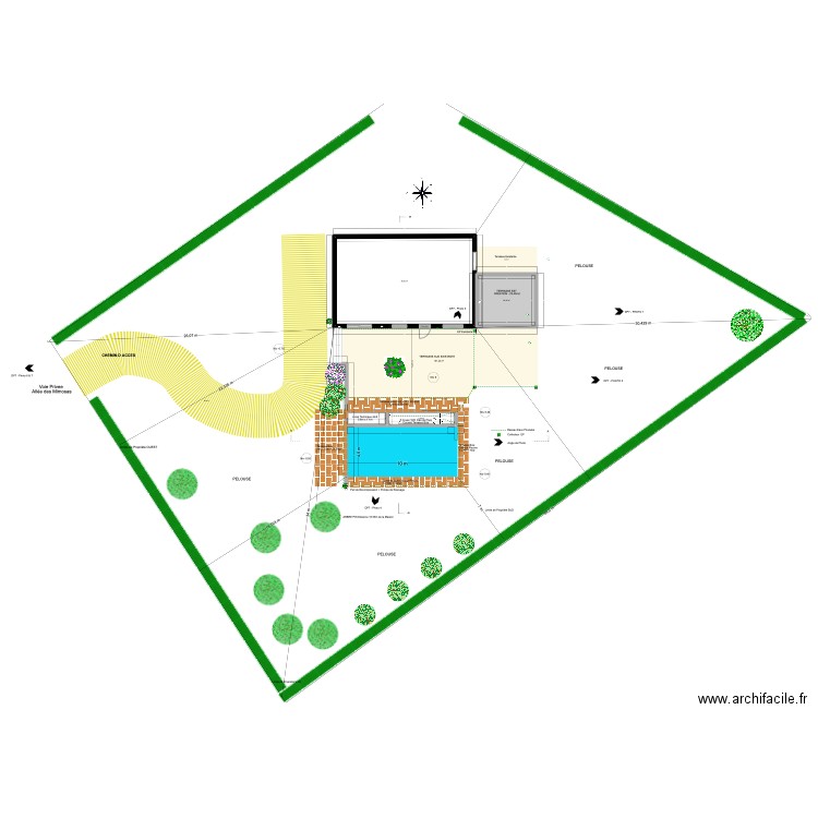 PLAN DE MASSE DP2. Plan de 9 pièces et 293 m2