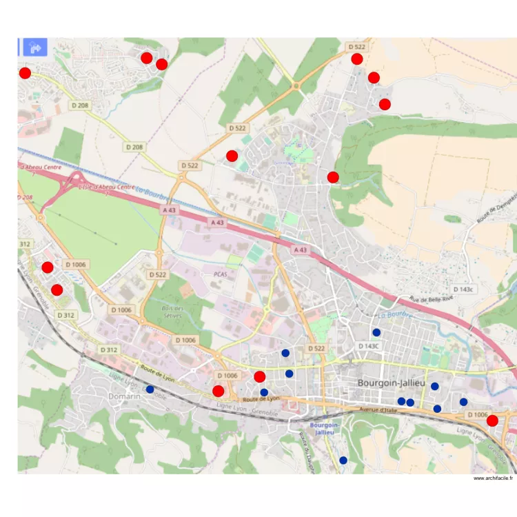 secteur BAL bourgoin. Plan de 