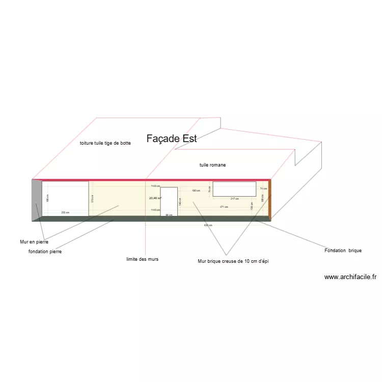 Façade Est TUI. Plan de Façade Est TUI. Plan de