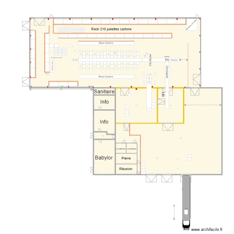 Nouveau batiment V7. Plan de 13 pièces et 1842 m2