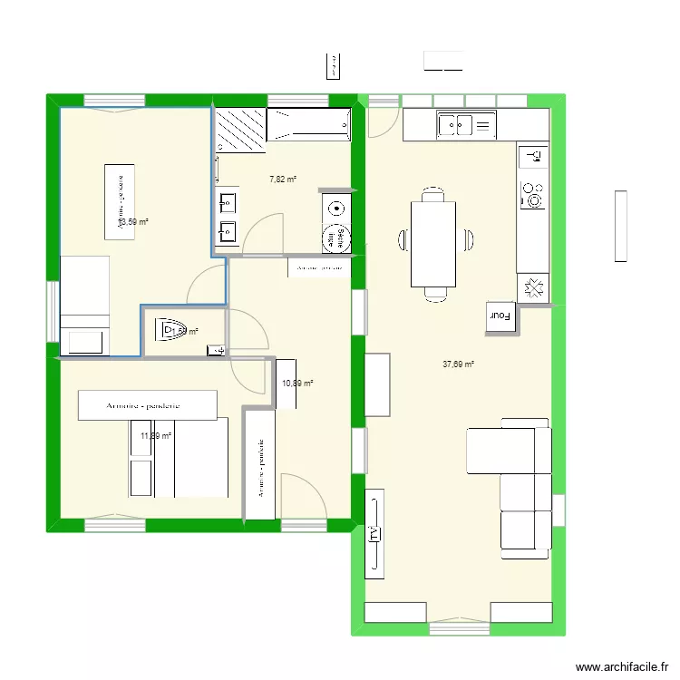 Plan projet&eacute; 2. Plan de 