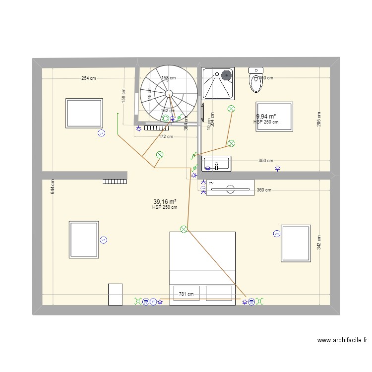 pontillon . Plan de 0 pièce et 0 m2