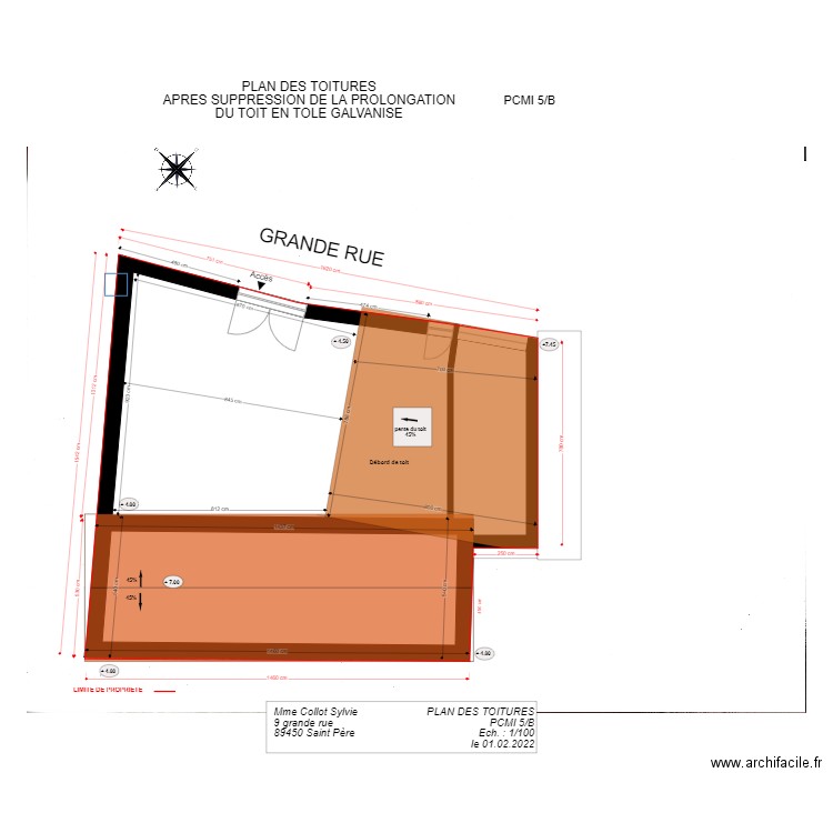 9pcmi 5B APRES TRAVAUX . Plan de 3 pièces et 175 m2