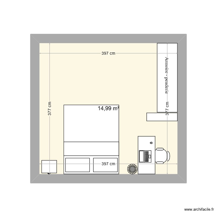 chambre. Plan de 0 pièce et 0 m2