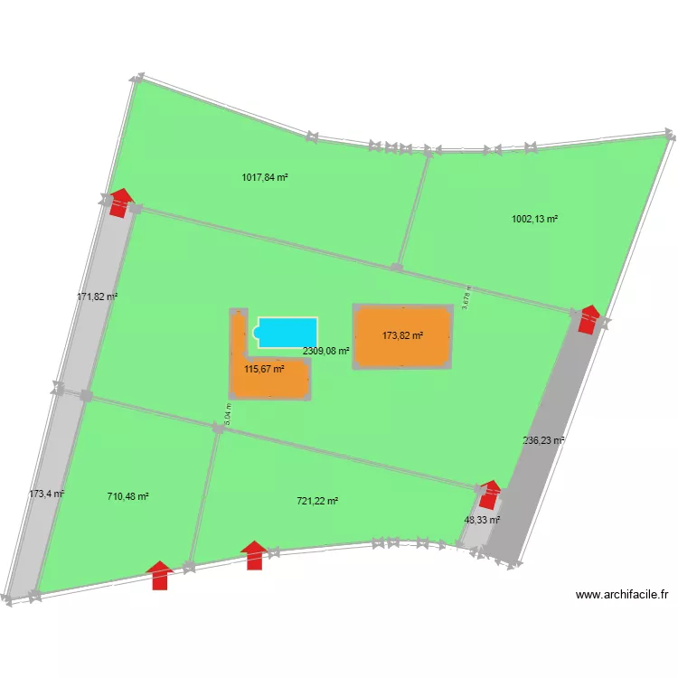 Bonrepos sur Ausseville  80 RTE D EMPEAUX Solution 4 lots. Plan de 