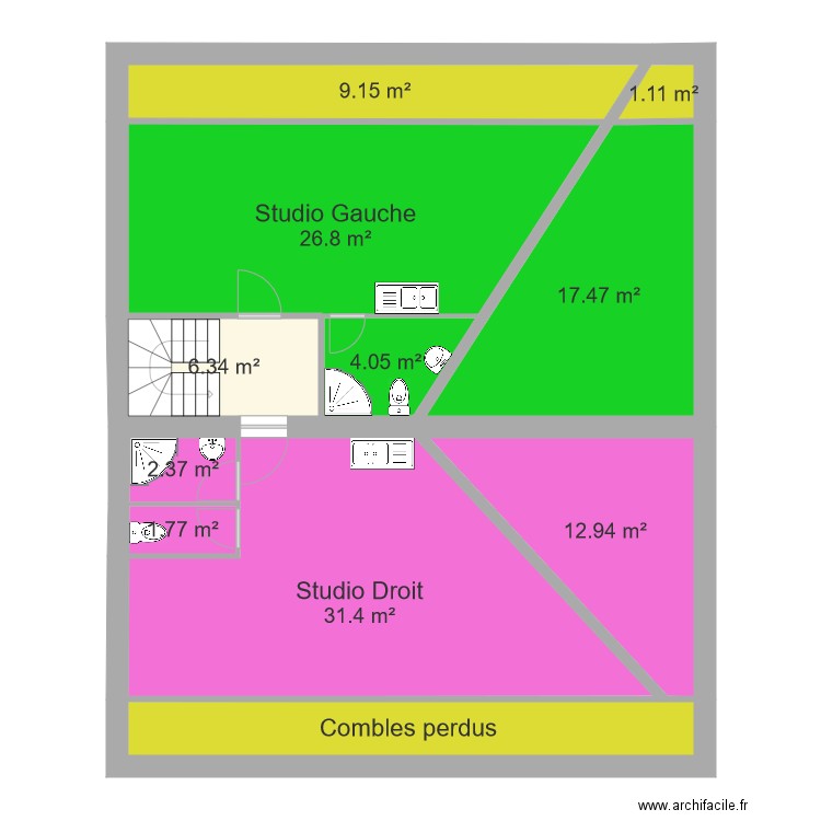 Pharmacie comble aménageables Modifié. Plan de 0 pièce et 0 m2