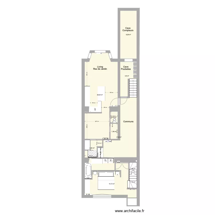 Marie Jos&eacute; Rez jardin existant sdb1. Plan de 0 pièce et 0 m2