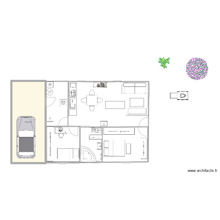 PLAN MAISON. Plan de 1 pièce et 20 m2