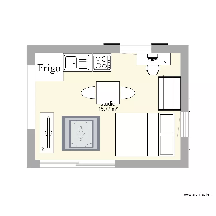 Marceau Studio 1. Plan de 