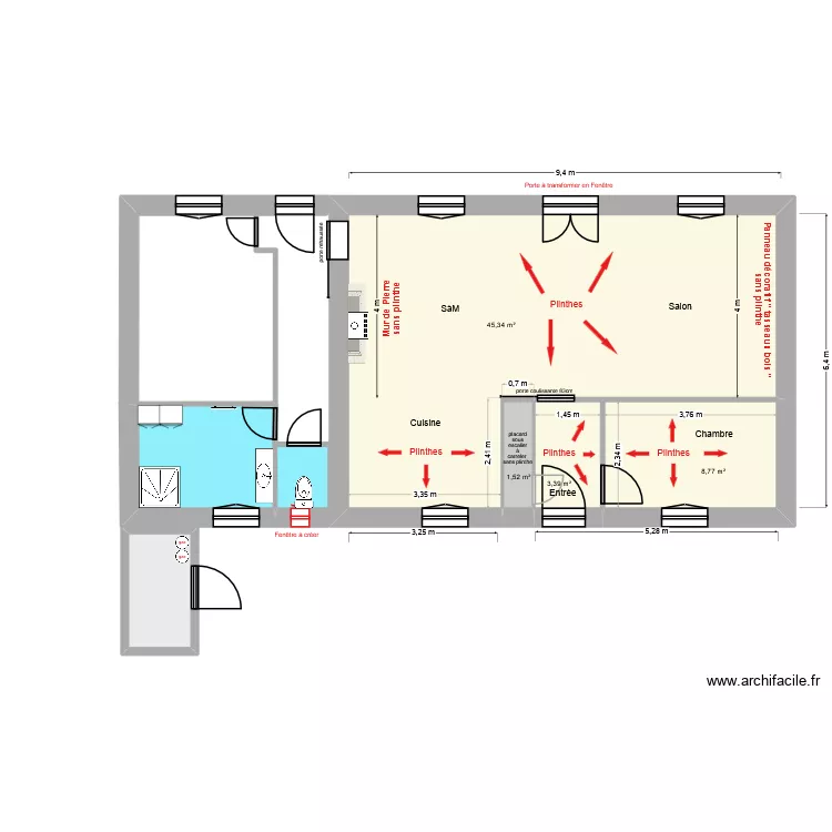 plan amenagement maison annoville. Plan de 