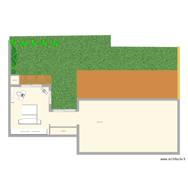 extension bois 2. Plan de 0 pièce et 0 m2
