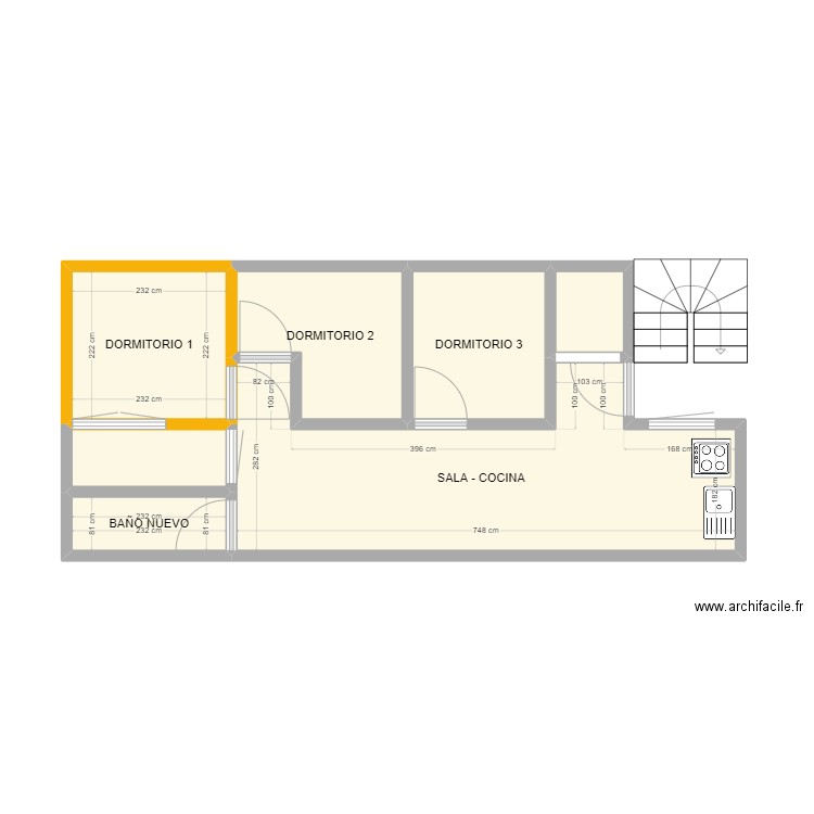 0002. Plan de 7 pièces et 35 m2