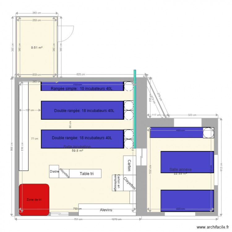 Incubation horizontale annexe. Plan de 0 pièce et 0 m2