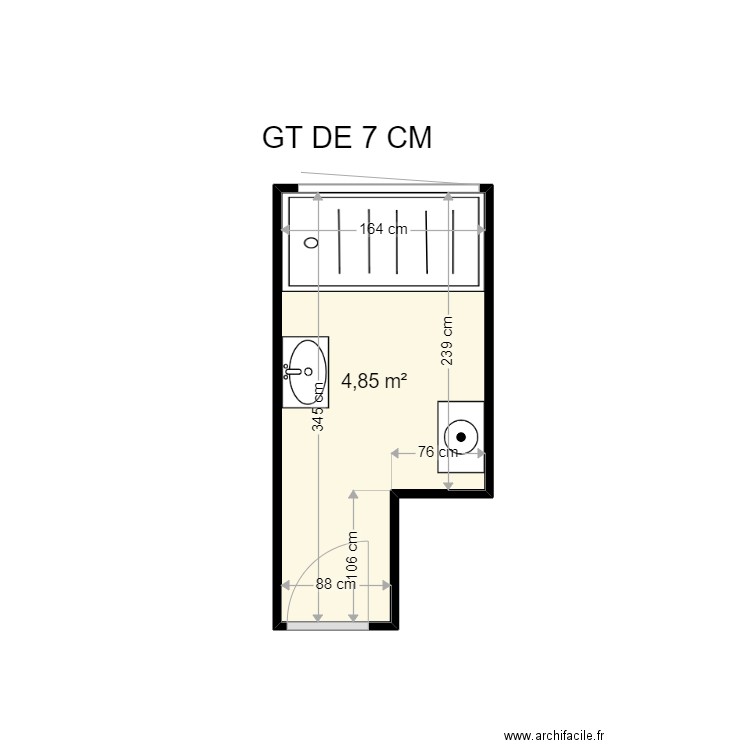 BOULOGNE JEAN MARIE . Plan de 1 pièce et 5 m2