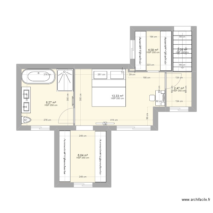 CONDORCET 4. Plan de 6 pièces et 37 m2