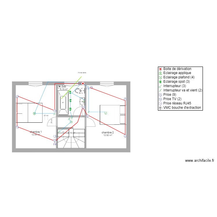 Poullaouen Etage legende. Plan de 0 pièce et 0 m2