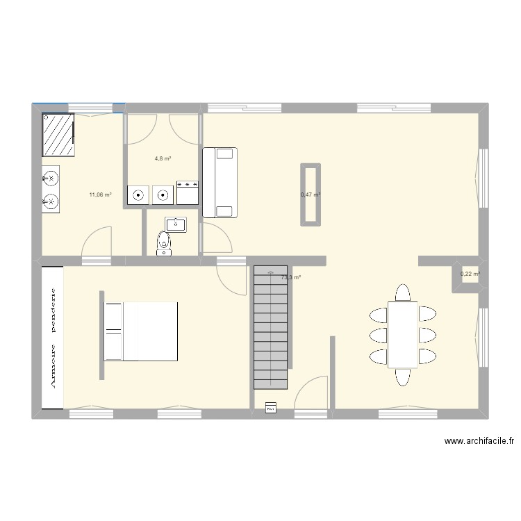 A tout vent - V2. Plan de 5 pièces et 91 m2