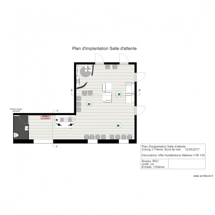 implantation salle dattente. Plan de 0 pièce et 0 m2