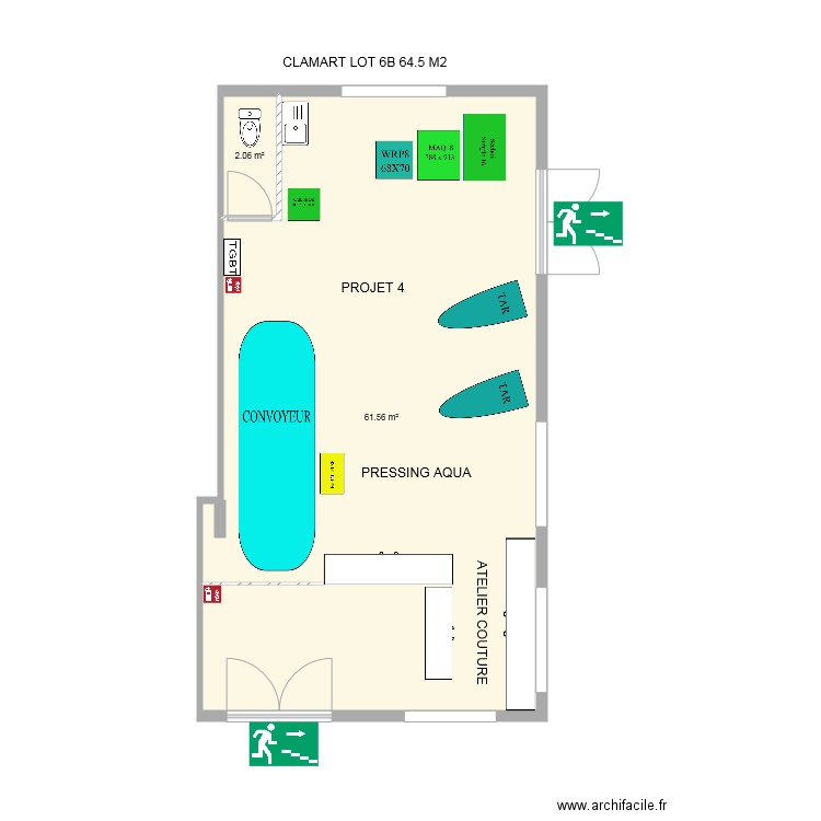 PROJET PRESSING AQUA  CLAMART 4. Plan de 0 pièce et 0 m2