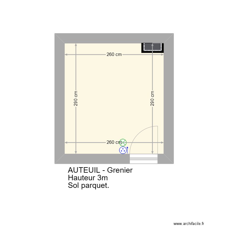 AUTEUIL - GRENIER. Plan de 0 pièce et 0 m2