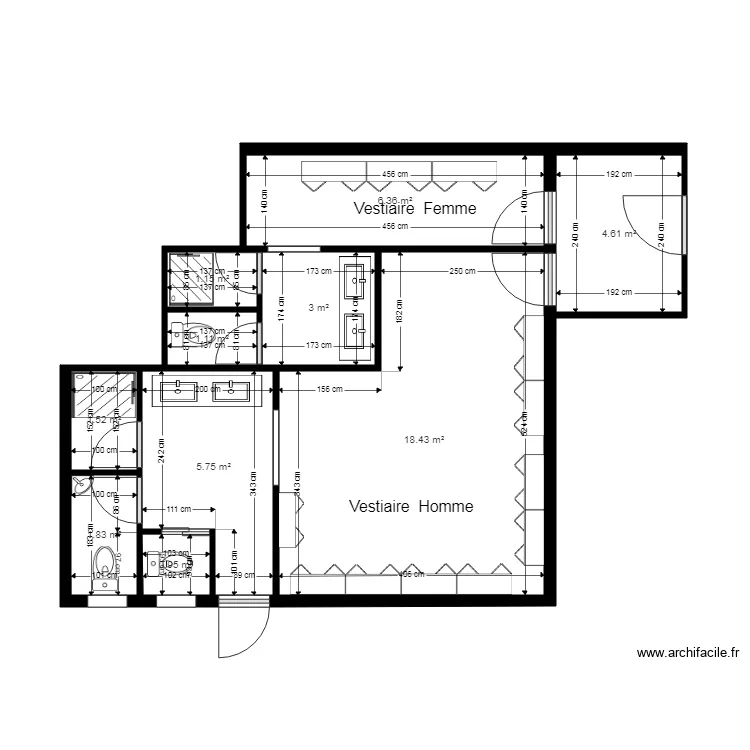 vestiaire. Plan de vestiaire. Plan de
