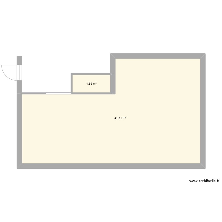 maison1. Plan de 2 pièces et 44 m2