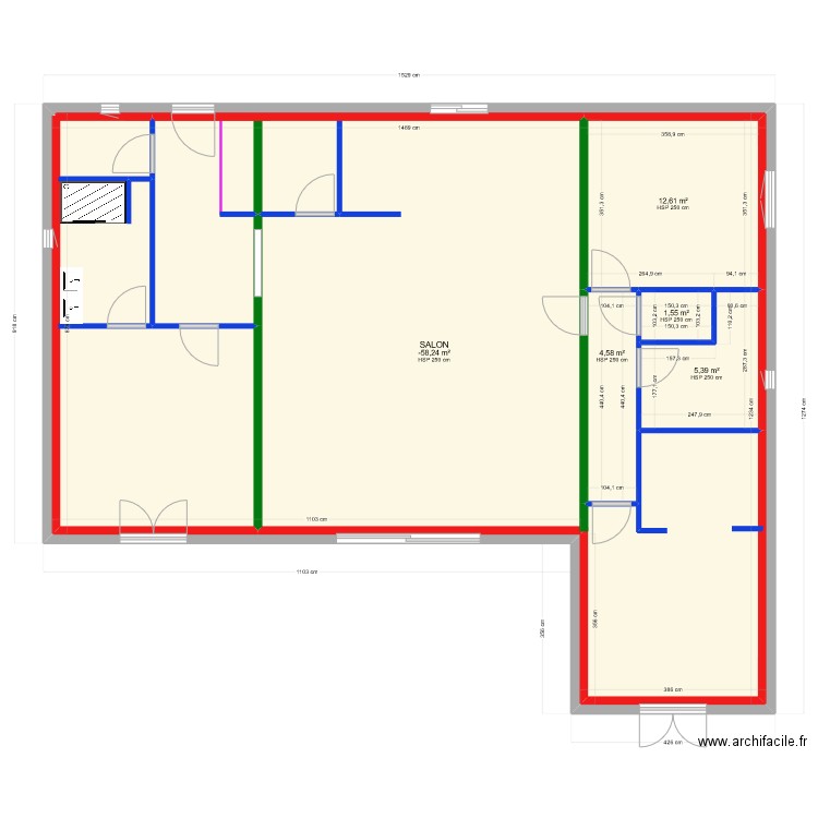 PLAN DEFINITIF. Plan de 5 pièces et 169 m2