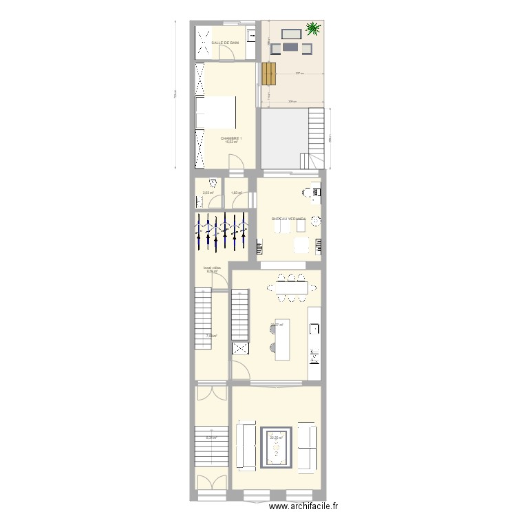 DEFACQ REZ V5. Plan de 10 pièces et 107 m2