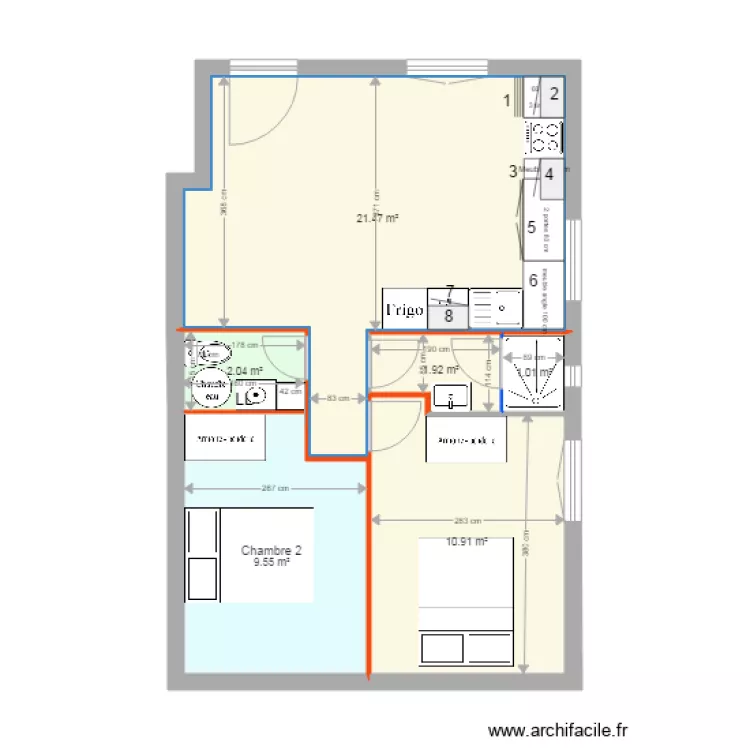 AptSoleMioV15Porte70Penderie. Plan de 