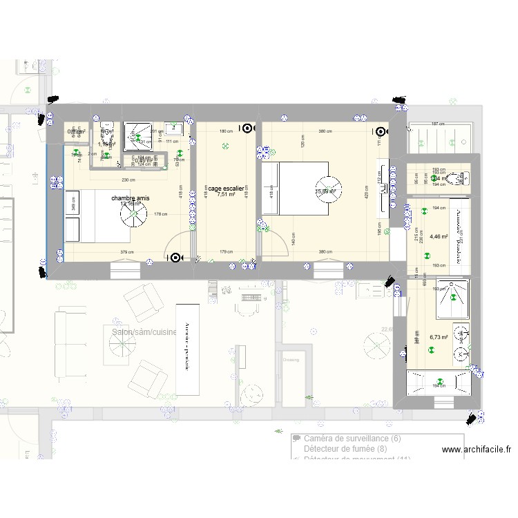 Talon plan 04 septembret. Plan de 17 pièces et 225 m2