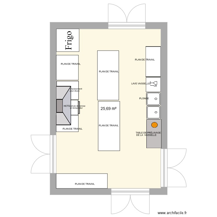 cuisine salle des fete  tramole OPTION1. Plan de 0 pièce et 0 m2