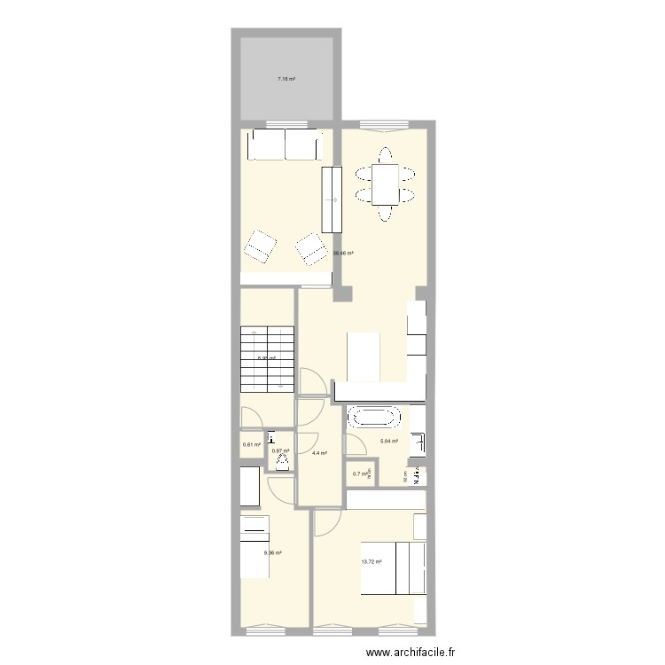 Tabellion 1e étage version 6. Plan de 0 pièce et 0 m2
