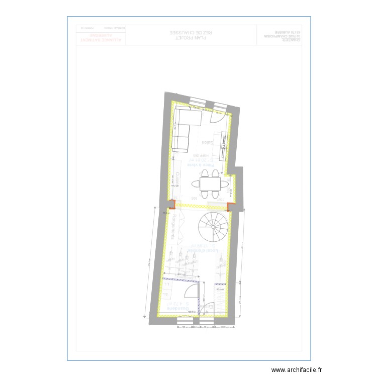 Aubière Projet Rdc. Plan de 0 pièce et 0 m2