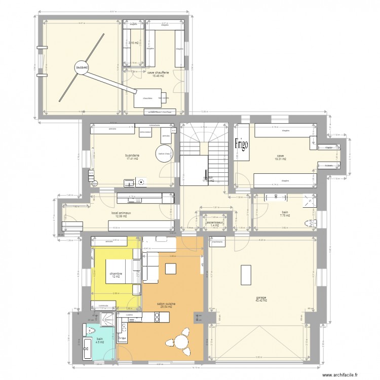 montricher rez inf final appartement 2. Plan de 0 pièce et 0 m2