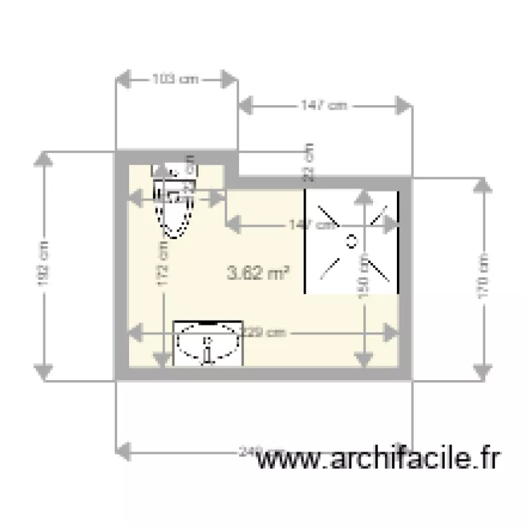 Mestry salle de bain. Plan de 